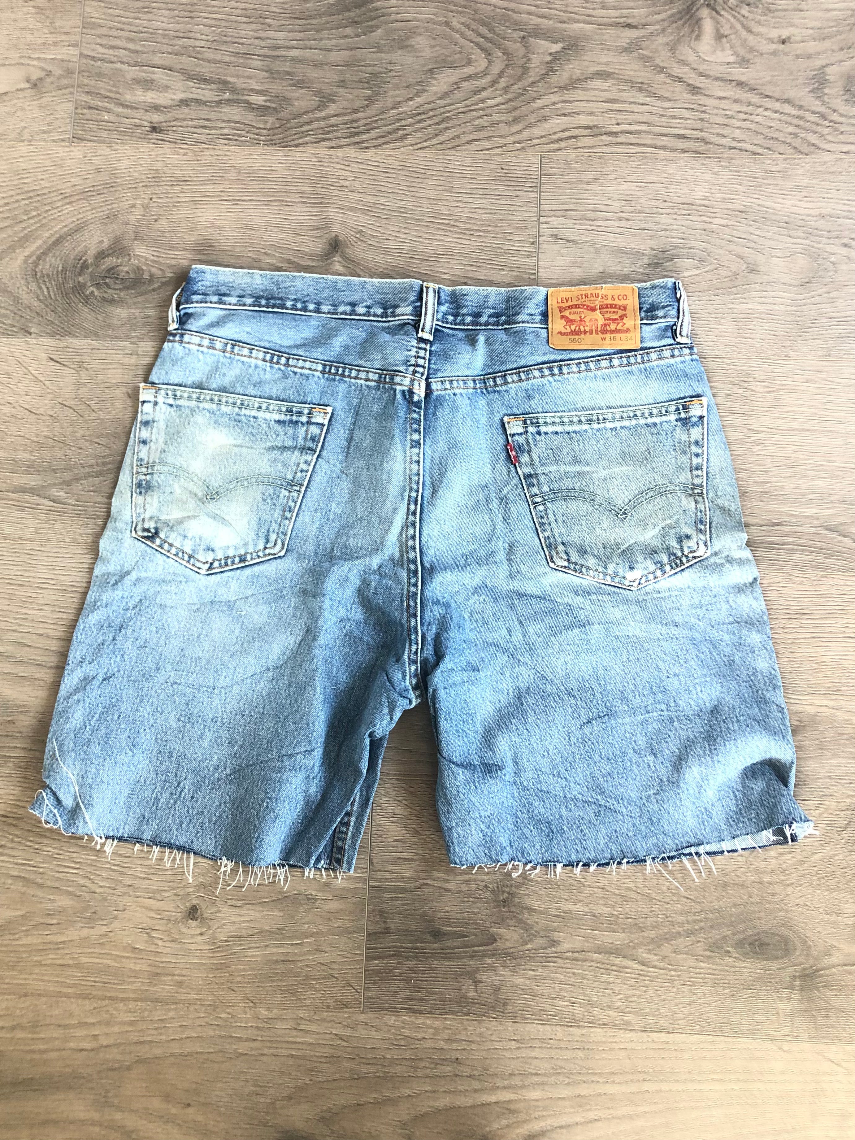 Vintage Up-cycled Levi's 550 Shorts, Blue, W36 L8