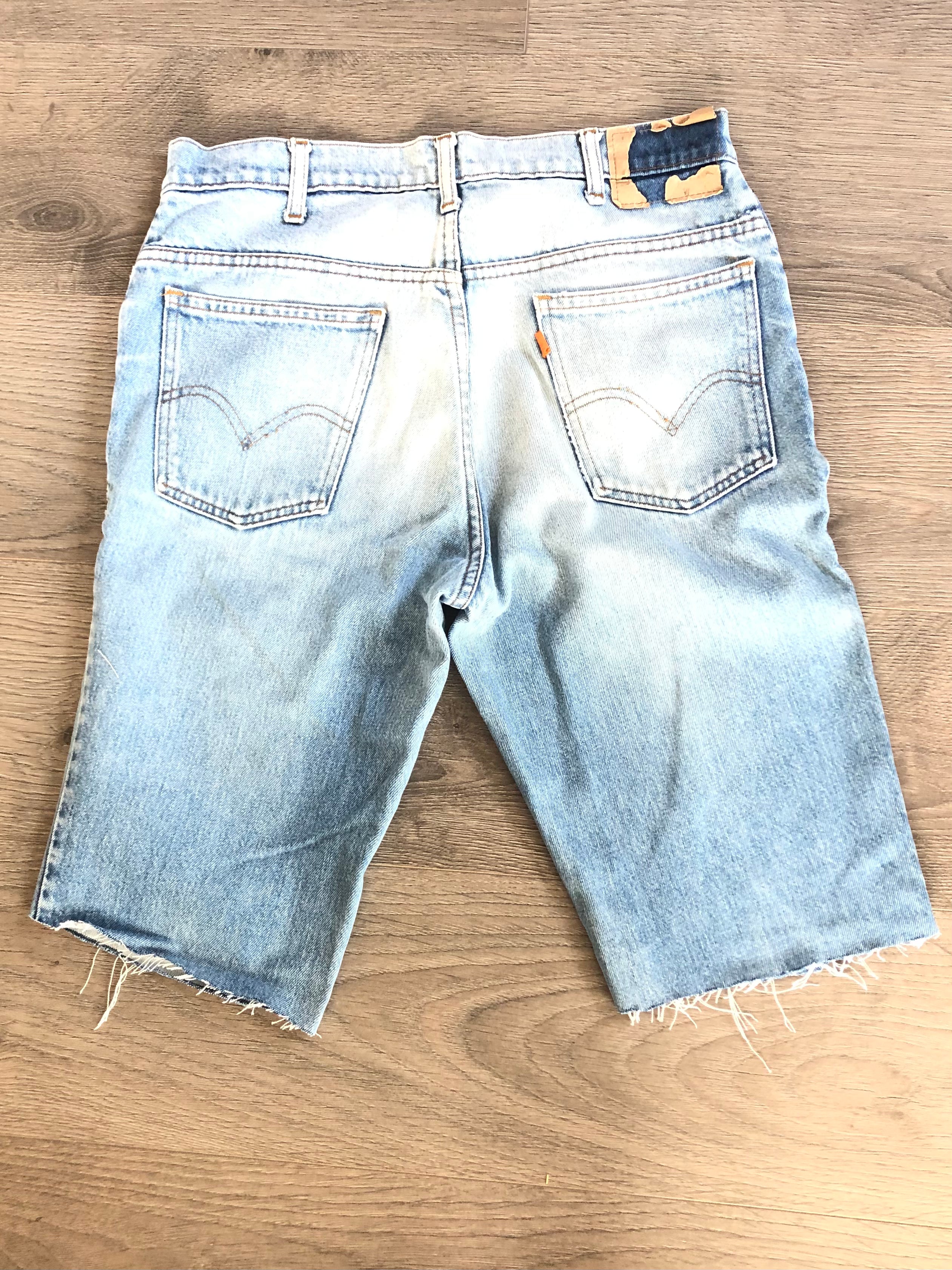 Vintage Up-cycled Levi's Shorts, Blue, W33 L12