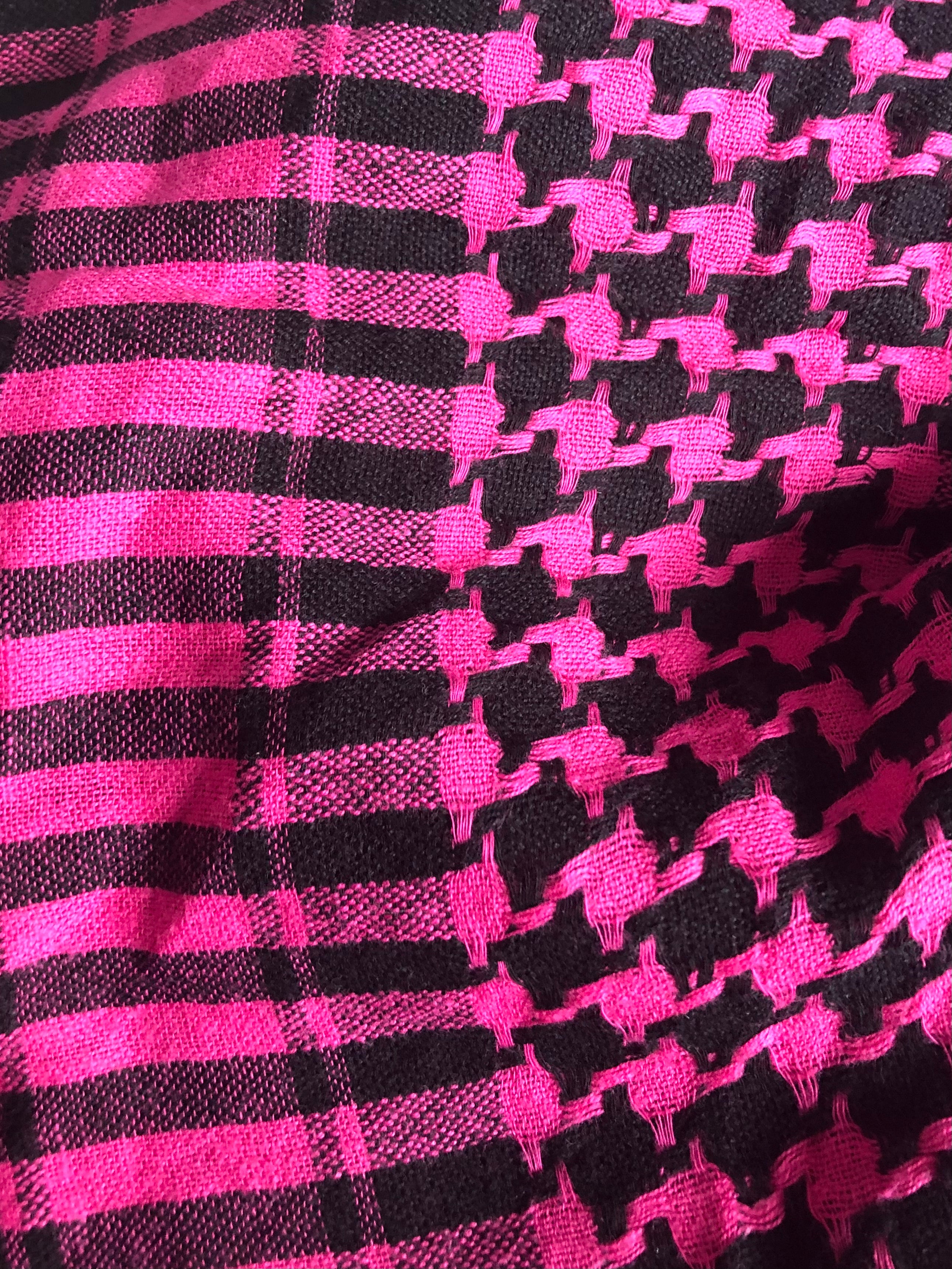 Shemagh Scarf/Wrap Dark Pink/Black