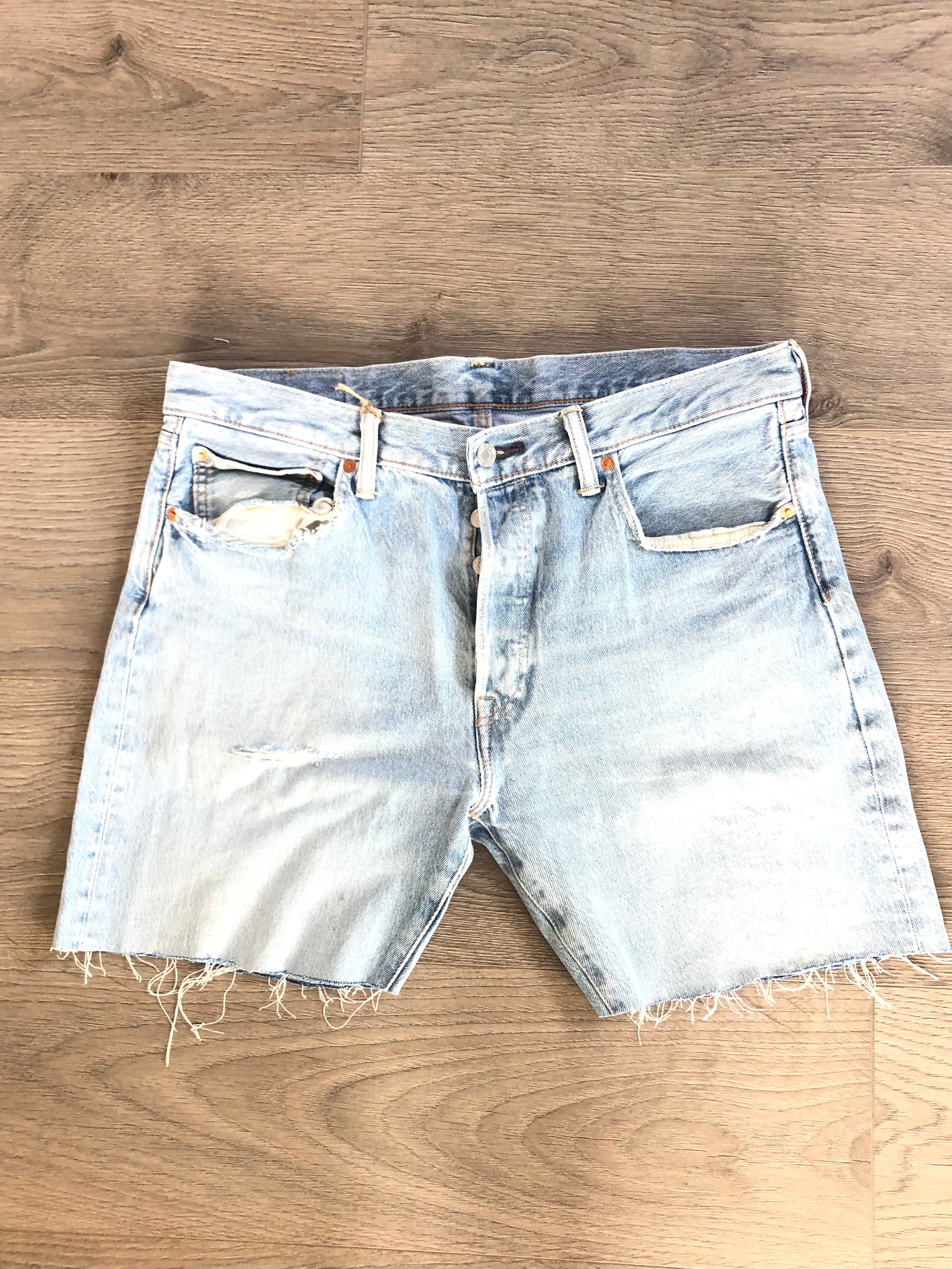 Vintage Up-cycled Levi's 501 Shorts, Blue, W34 L7