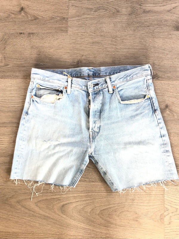 Vintage Up-cycled Levi's 501 Shorts, Blue, W34 L7