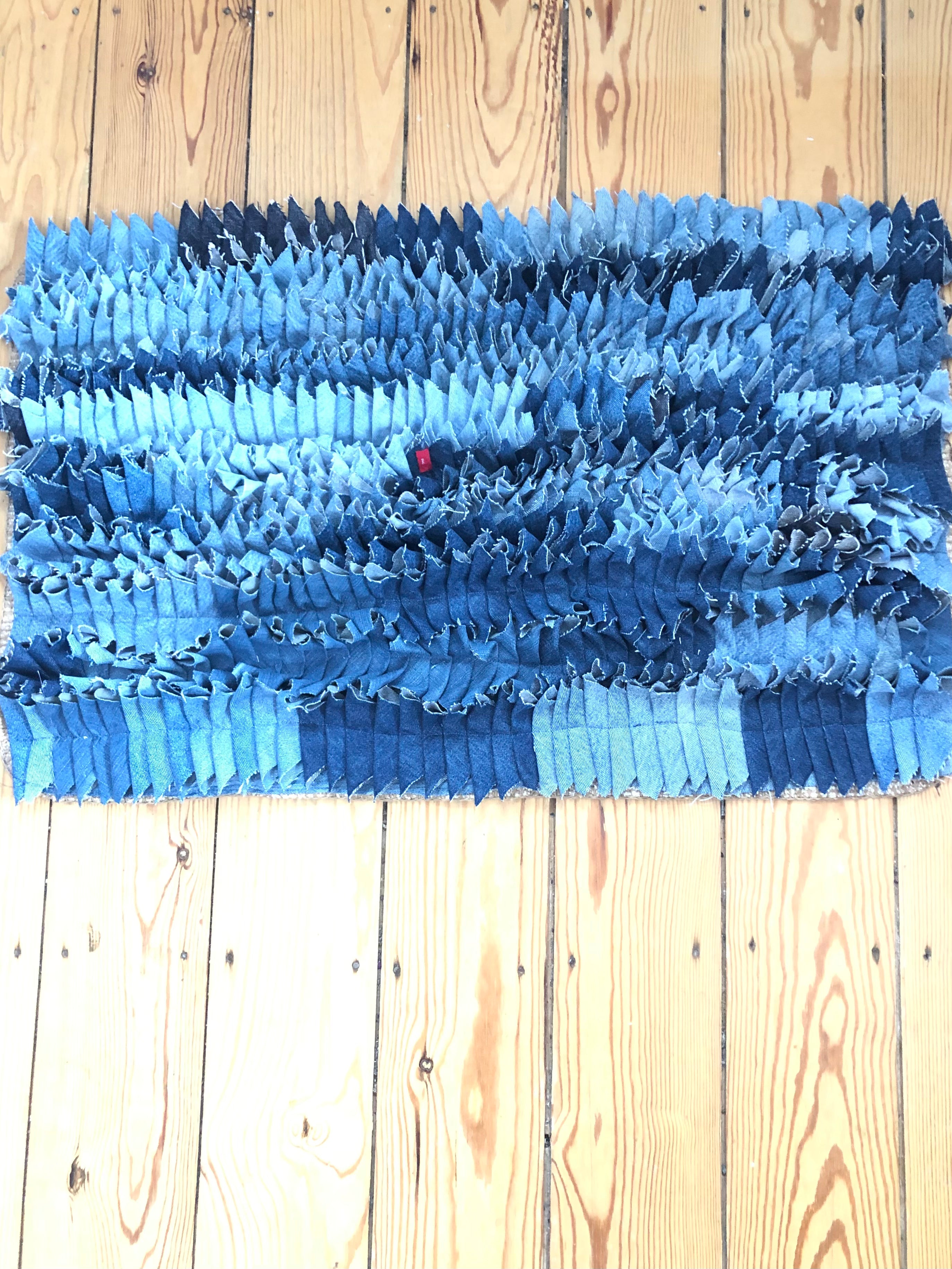 Up-Cycled Levi's Shaggy Rug